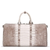 Alligator Duffle Bag Weekender Travel Bag-White