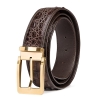 Classic Crocodile Hornback Belts for Men-Brown