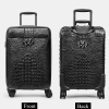 Crocodile Leather Luggage 3 Piece Set Suitcase