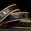 Python Skin Braided Belt-Black