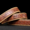 Python Skin Braided Belt-Brown