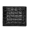 Crocodile Backbone Skin Bifold Wallet-Black