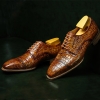 Alligator Cap-Toe Derby Business Dress Shoes-2