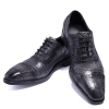 Alligator Leather Cap Toe Oxford Dress Shoes for Men-Gray