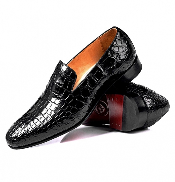 Handcrafted Alligator Leather Slip-On Loafer Casual Shoes for Men