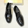 Alligator Leather Tassel Semi Formal Loafer for Men-Black-Upper