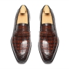 Alligator Penny Slip-On Leather Lined Loafers-Upper