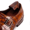 Alligator Single Monk Strap Oxford Modern Formal Dress Shoes-Details