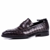 Alligator Skin Slip-On Dress Penny Loafers for Men-Gray