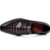 Alligator Skin Slip-On Dress Penny Loafers for Men-Gray-Upper