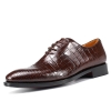 Alligator Wholecut Oxfords Dress Shoes-Brown