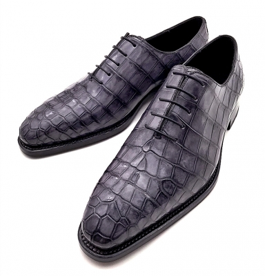 Alligator Wholecut Oxfords Leather Sole Goodyear Welted Dress Shoes