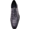 Alligator Wholecut Oxfords Leather Sole Goodyear Welted Dress Shoes-Gray-Upper