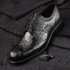 Alligator Wingtip Oxford Business Dress Shoes for Men