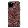 Crocodile & Alligator iPhone 11 Pro, 11 Pro Max Cases with Full Soft TPU Edges - Brown - Hornback Skin