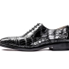 Formal Alligator Cap-Toe Lace-up Oxford Dress Shoes-Side