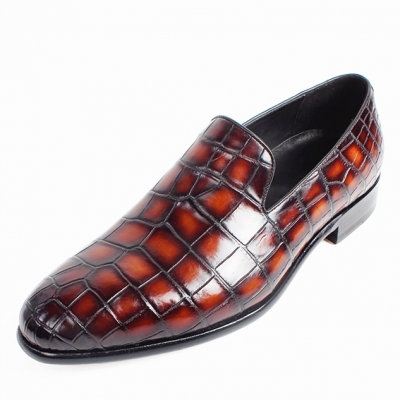 Handcrafted Alligator Leather Slip-On Loafer Casual Shoes for Men