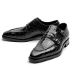 Mens Alligator Monk Strap Buckle Loafers Slip on Oxford Shoes