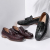 Casual Alligator Slip-on Moccasin Tie-Bow Loafer Driving Shoes for Men