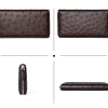 Genuine Ostrich Skin Long Wallet with Zipper for Men-Details