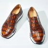 Alligator Leather Sneaker for Men-Burgundy