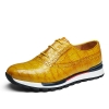 Lightweight Alligator Leather Sneaker for Men-Yellow