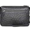 Men’s Ostrich Business Clutch Wrist Bag-Back