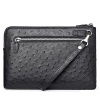 Ostrich Envelope Clutch Bag Business Portfolio Briefcase Large Wallet With Strap-Back