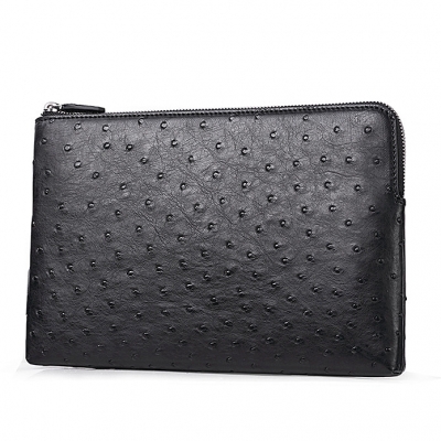 Ostrich Envelope Clutch Bag Business Portfolio Briefcase Large Wallet With Strap-Micro side
