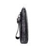 Ostrich Leather Large Wallet with Strap Wristlet Clutch Bag for Men-Side