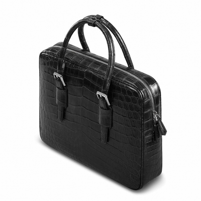 Formal Alligator Leather Briefcase Laptop Business Bag for Men-Top