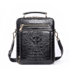 Small Crocodile Messenger Bag Crossbody Satchel Shoulder Bag-Black