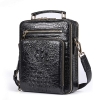 Small Crocodile Messenger Bag Crossbody Satchel Shoulder Bag-Black-Micro side