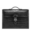 Unisex Alligator Briefcase Laptop Handbag-Black