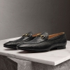 Casual Ostrich Skin Bit Slip-on Loafer-1