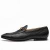 Casual Ostrich Skin Bit Slip-on Loafer-Side