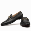 Casual Ostrich Skin Bit Slip-on Loafer for Men