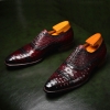 Ostrich Cap-Toe Lace-up Oxford Dress Shoes for Men