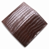 Slim Alligator Leather Bifold Wallet Card Holder-Brown-1