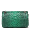 Snakeskin Crossbody Bags Chain Clutch Purses-Green-Back