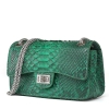 Snakeskin Crossbody Bags Chain Clutch Purses-Green-Side-1