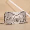 Snakeskin Crossbody Bags Chain Clutch Purses-White-1