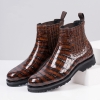 Stylish Alligator Leather Chelsea Boots Casual Slip-on Boots for Men