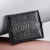 Snakeskin Bifold Wallets Slim Python Skin Wallets-Black