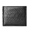 Snakeskin Bifold Wallets Slim Python Skin Wallets for Men-Black