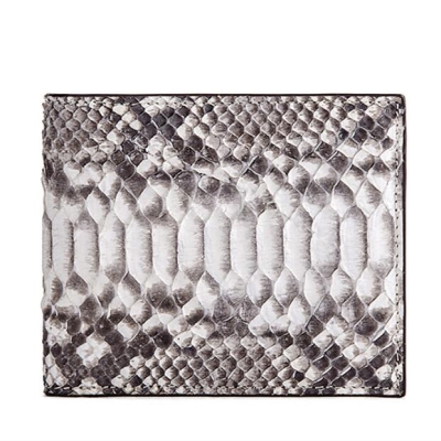 Snakeskin Bifold Wallets Slim Python Skin Wallets for Men-White